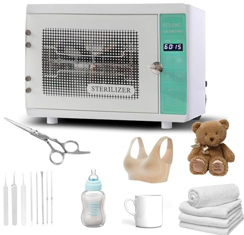 Multifunctional UV Sterilizer and Dryer with 24H Fresh Storage steriliser Highly efficient steriliser for cosmetics, pedicure studios, hairdressing salons. (White)