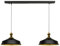bamyum Asletl-Knob Pendelleuchte Esstisch Schwarz 2 Flammig Metall 40cm, Hängelampe Esstisch Wohnzimmer, Hängelampe Industrial Vintage, Küchenlampe Vintage, Pendelleuchte Schwarz