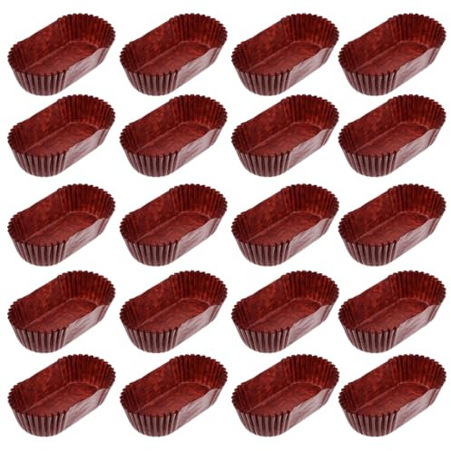 Ciieeo Oval Cake Paper Cups, 1000pcs Grease Proof Cupcake Liners, Paper Baking Cups for Muffins, Bread, and Cake Balls, Ideal for Parties and Bakeries, Chocolate Color
