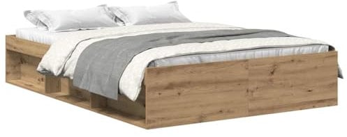 vidaXL Bettgestell ohne Matratze Artisan-Eiche 120x190cm Holzwerkstoff