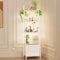 OUTONLIFE 5-Tier Ladder Shelf, Bookshelf with LED Light & Drawer, Narrow Freestanding Bookcase, Industrial Display Shelves with Metal Frame, Wooden Storage Shelving Unit for Living Room, Bedroom