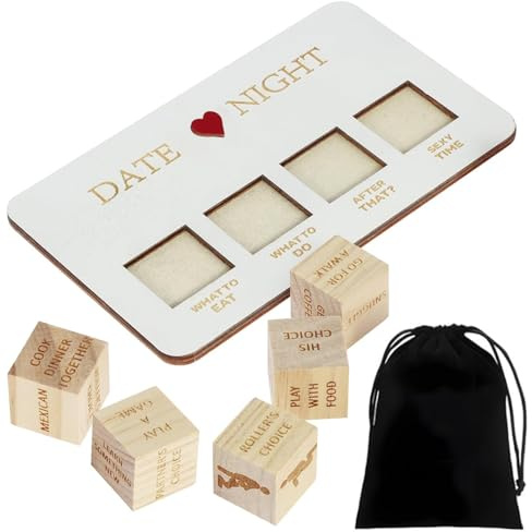 HTTDSLF Date Night Würfel, Würfel für Paare, Date Ideen für Paare, Lustige Date-Nacht-Ideen, Paar-Spiele-Set, Paar-Würfel-Set, Liebeswürfel, Lustiges Geschenk zum Valentinstag, Jahrestag, Geburtstag