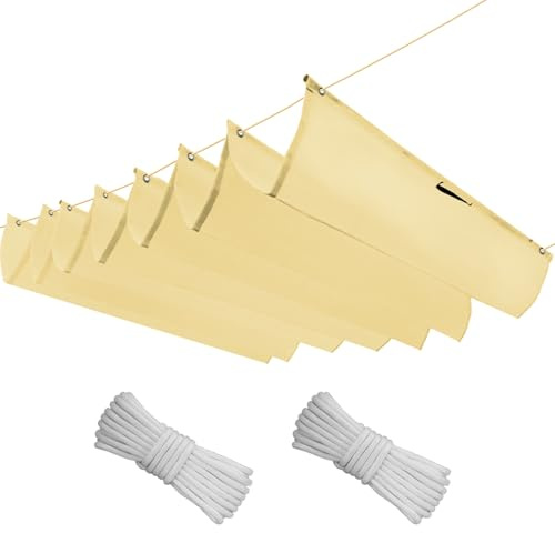 Toldo retráctil de 3 m de ancho x 5,5 m de largo, ajustable, impermeable, protección solar UV, para pérgola o jardín, color beige claro