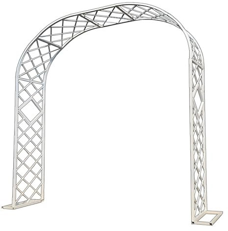 Rosenbogen Metall Stabil, Schwer Rosenbogen Verzinkt Gartenbogen Pergola aus Metall Stabil Hochzeitsbogen Rankgitter, Torbogen Rankhilfe für Kletterpflanzen(White,W3mxH2.3m)