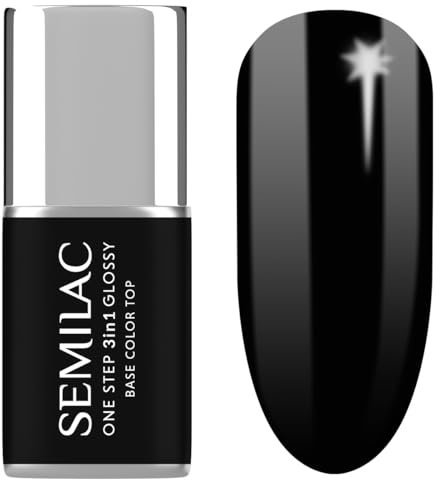 Semilac UV Nagellack 3in1 One Step Glossy S190 The Black 7 ml