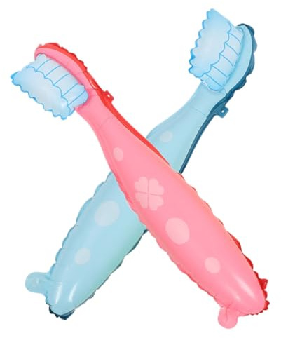 Garneck 2 Stück Großer Zahnbürsten Luftballon Kinder Dekoration Spielerisches Lernspielzeug Party Zubehör Rosa Blau
