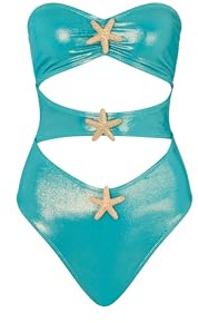Moda Minx Damen Badeanzug Starfish Bandeau Cut Out Swimsuit