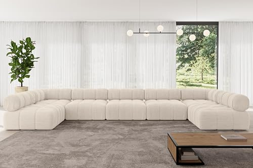 ALTDECOR Ecksofa in U-Form Garvo-U3 475x190x70 - Beige