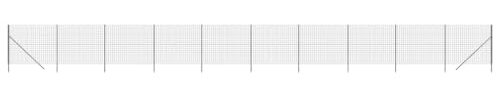 Hoodmeel Maschendrahtzaun komplettset 2 x 25 m Maschendrahtzaun set anthrazit Maschendrahtzaun 200 cm höhe Gartenzaun Verzinkter Stahl-Anthrazit-2 x 25 m