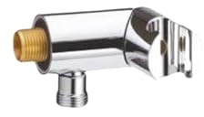 Nikles Wandanschlussbogen Techno 1/2 verchromt mit schwenkbarem Brausehalter – Messing/ABS, G 1/2, Wandmontage – sauberer Auslass & flexible Halterung