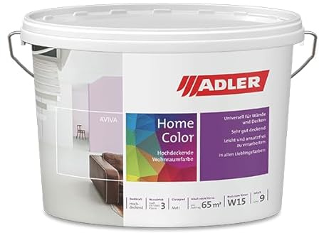 ADLER Aviva Home-Color Peinture murale de qualité supérieure facile à appliquer 3 l Jaune zinc RAL1018 Jaune mat Lavable à faible odeur Peinture murale de qualité supérieure Facile à travailler