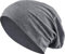 Jersey Baumwolle elastisches Long Slouch Beanie Unisex Herren Damen mit Strass Stern Steinen Mütze Heather in 35 (7) (Heather Dark Grey)