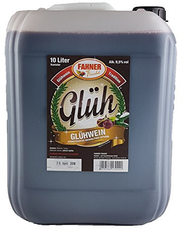 Glühwein Weihnachten Fahner Glühwein 10 Liter für GLÜHWEINTASSE GLÜHWEINBECHER