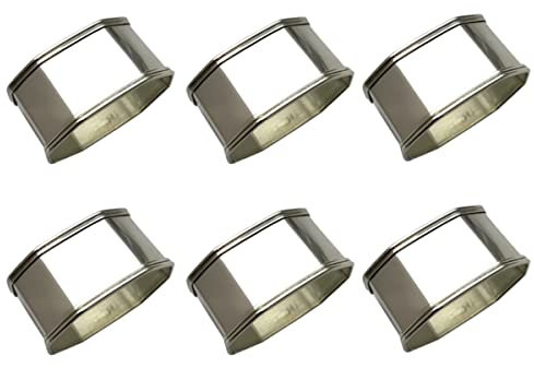 SILBERKANNE Serviettenring Octo L 5,5 cm 6er Set für Stoffservietten Premium Silber Plated edel versilbert in Top Verarbeitung