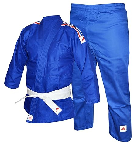 Adidas | Club Judo Gi for Kids, Boys & Girls | Durable Polycotton Judo Uniform with White Belt Included, 250g/ 9oz