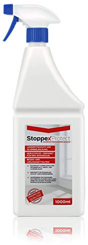 Stoppex® Protect-dauerhafter Schimmelschutz. 1L vorbeugende Schimmelimprägnierung gegen Schimmelpilz für Wände, Mauerwerk, Bad und Fliesen - Dauerhafter Schimmelstopp