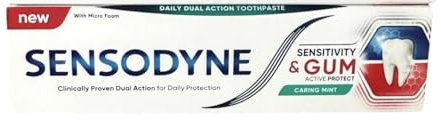 Sensodyne Sensibilidad y Encías, Pasta de Dientes con Flúor, Alivio para Dientes Sensibles y Mejora de la Salud de las Encías, 75 ml