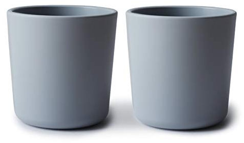 Mushie 2 x Trinkbecher für Kinder | Hergestellt in Dänemark | BPA-Frei & Spülmaschinenfest | Sichere, Hochwertige & Langlebige Erstausstattung für Kleinkinder Jungs & Mädchen | (Cloud)