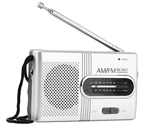 Portable AM/FM Radio, Small Handheld Pocket Radios Player, 2AA Battery Operated, Loud Stereo Speakers Receiver, with Telescopic Antenna, for Walking, Camping
