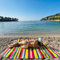 Libibio Strandtuch Badetuch groß (120cm x 200cm) I Decke Stranddecke Picknickdecke Campingdecke Strandmatte - leicht und schnelltrocknend - Mexikanisches Motiv Sonne