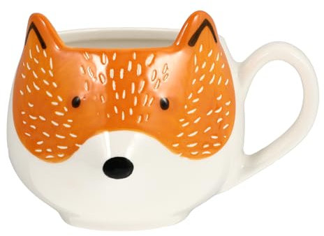 Luxshiny Renard en Céramique Tasse en Céramique Café Tasse 3D Peint À La Main Porcelaine Tasse de Thé Animaux D' Potable Tasse avec Poignée Jus Tasse