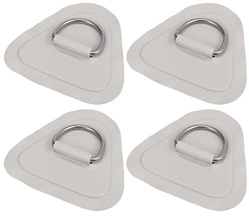 X AUTOHAUX 4 Stücke D Ring Patch PVC Edelstahl Runde Form Grau für Kajak
