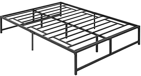 HOMCOM Marco de Cama Doble 135x190 cm con Patas de 35 cm Estructura de Cama Matrimonio con Espacio Bajo de Almacenamiento Negro