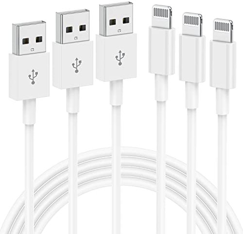 3 Pack 2 m iPhone Charging Cable, Original iPhone Cable Apple Lightning to USB Cable Compatible with iPhone 12 SE 2020 11 Pro XS Max XR X 8 Plus 7 Plus 6 Plus 5s SE iPad Pro Air Mini