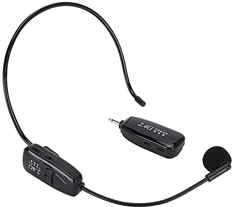 Wireless Microphone Headset, 2.4G Wireless Headset Microphone Transmitter Receiver Portable Auto Pairing, Automatically Match Devices, for Teaching,Stage Performance,Fitness Tuitoring,Conference
