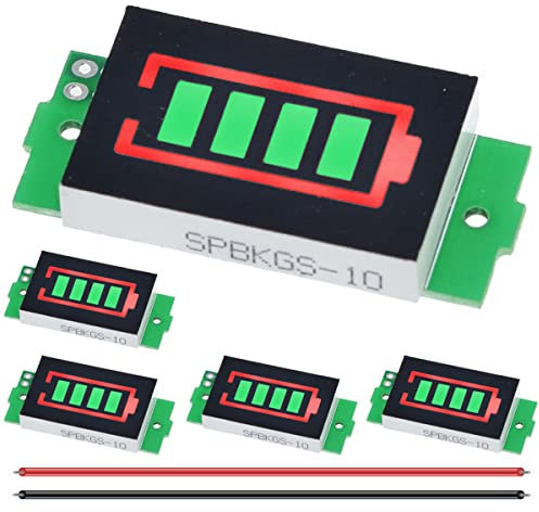 DAOKAI 5 Pcs 1/2/3/4/5/6/7/8S Modulo Indicatore di Capacità Della Batteria Al Litio 3.7V Verde Capacità Della Batteria Display A LED per Fai Da Te con Filo 26AWG