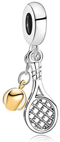 Tennisschläger Charm Anhänger S925 Sterling Silber Damen Armbänder Halskette Pendant
