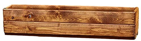 HORTICO Wooden Garden Planters | Window Box | Rectangular Plant Pots Outdoor | Fully Assembled H15 L76 W23 cm, 24.5L, Made in the UK