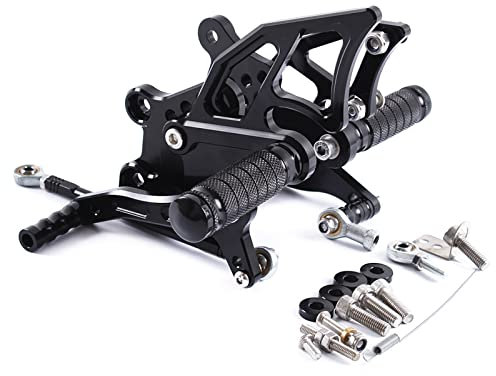 HAIBING Für Yamaha YZF R25 R3 2015-2016 Motorrad Heben Sie Das Pedal An Einstellbare Fußrastenanlage Fußrasten CNC Aluminium Ersatz-Upgrade-Zubehör (Farbe : Schwarz)