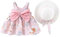 MAMIMAKA Bambino della neonata senza maniche fiocco principessa vestito carino dolce floreale prendisole per 3M-3Y, Rosa-hat-2, 2 Anni