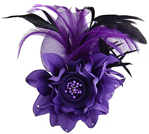 Broche en Plumes Vintage, Broche en Fleur Tissu Exquise Et Élégante, Pin Broche Fleur, Broche Femme, Broche Femme Vetement, Clips de ChâLe de Pull Dames, pour Fête, Mariage Et Utilisation Quotidienne