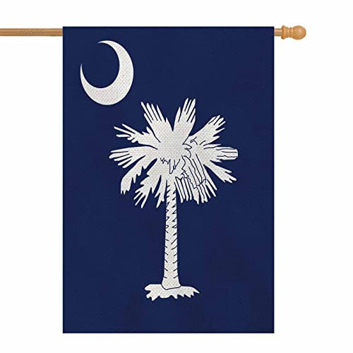 AOYEGO South Carolina Hausflagge, 71,1 x 101,6 cm, groß, vertikal, doppelseitig, amerikanische Flagge in flach, blau, saisonale Außendekoration für Garten, Hof, Bauernhaus-Flaggen