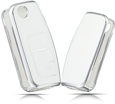 OFFCURVE Autoschlüssel Hülle Schlüsselhülle, Schlüsselcover Schlüsselgehäuse Schutzhülle 3 Tasten Passt für Ford Focus Mondeo Galaxy Fiesta Kuga Mustang Edge Fusion Escape Explorer C-Max S-Max MK4