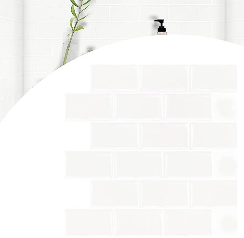 YARDIN Fliesenaufkleber Selbstklebende Fliesen 3D Klebefliesen 10 Blätter, Wandpaneele Fliesensticker Marmor Mosaik Design für Spritzschutz Küche und Bad Deko - 30 × 30 cm, Reines Weiß
