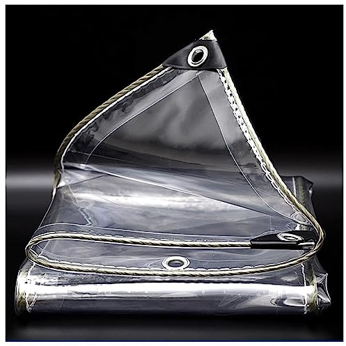 Liyadolaam Clear Tarpaulin 3m x 4m 5m×6m PVC Waterproof Cover Transparent Tarp Sheet Heavy Duty 400 g/m², Rainproof Furniture Caravan Tarp Plant Shed Cloth Windproof Camping Canopy (Size : 3x5m)