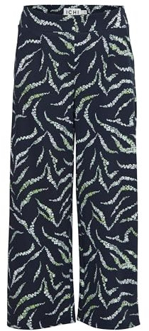 ICHI IHKATE Print PA23 Damen Stoffhose Hose 74% Polyester, 22% Viskose, 4% Elasthan Regular fit, Größe:XL, Farbe:Total Eclipse Zebra Flower AOP (202811)