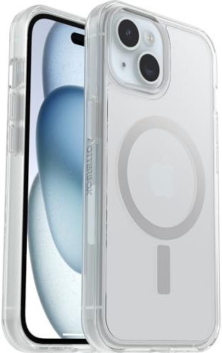 OtterBox Symmetry Clear MagSafe Case for iPhone 16e, 15, 14, 13, Shockproof, Drop proof, Protective Thin Case, 3x Tested to Military Standard, Clear, No Retail Packaging