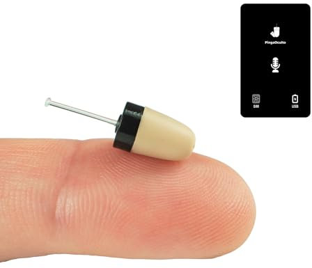 PingaOculto Oreillette Espion Ecouteur GSM Mini Invisible Examen VIP Pro Caché Carte NanoSIM avec Microphone - Casque sans Fil Discrete Ecoute Distance (Oreillette Espion VIP Pro Supermini Carte GSM)