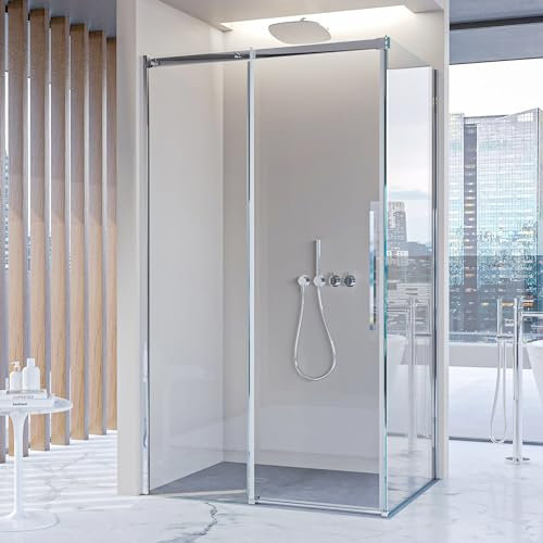 OLIMPO DOCCE - Box doccia due lati in cristallo 8mm H200cm anticalcare TARGET - 80x140