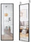 Multigot Full Length Wall Mirror, Rectangular Over the Door With Height Adjustable Hooks, Large Long Hanging for Living Room Bedroom Entryway (Black)