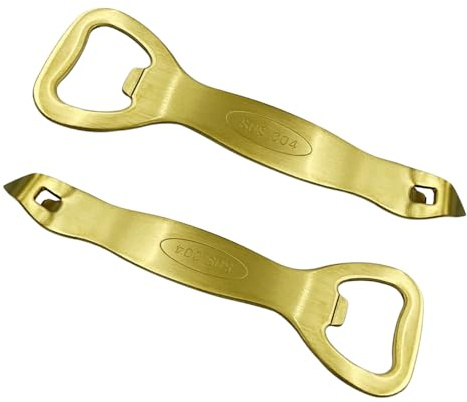 2 Stück Gold Flaschenöffner Edelstahl Dosenöffner Kirche Schlüssel Dosenöffner Bieröffner für Bar Küche Party Geschenk für Männer Ehemann Vater Freund