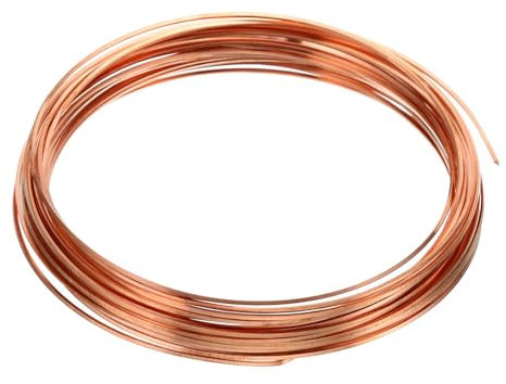 PATIKIL 99.9% Half Hard Copper Wire, 1Pcs 20Gauge/0.8 * 0.8mm Diameter 6m/19.68ft Half Round Spool Pure Copper Craft Wire for Jewelry Making Beading Garden Plants