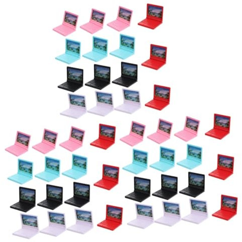 ibasenice 45 Pcs Miniature Ordinateur Portable Jouet Maison De Décor Miniatures Jouet Micro Ordinateur Portable Faire Semblant De Jouer Ordinateur