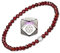 Apocalyptic-K Ladies Natural Gemstone Armband, 5MM 925 Sterling Silber Rhombisch, 4MM Spinell Perlen Armband für Frauen (Granat，4MM)