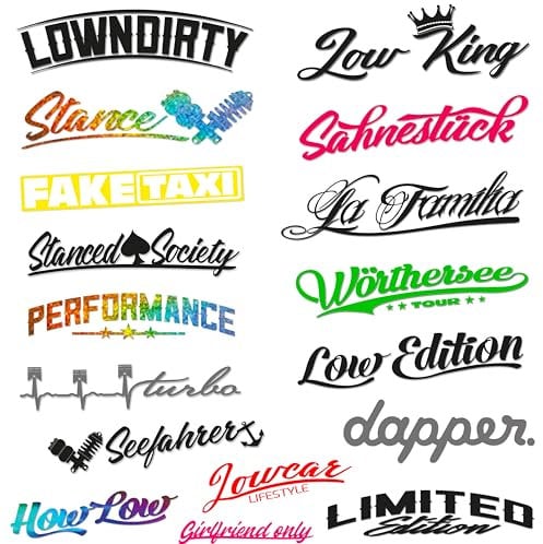 Tuning Auto-Aufkleber Schriftzug gestalten für Frontscheibe Heckscheibe Edition Car Vinyl Decal Frontscheibenaufkleber Low Scene Design Sticker