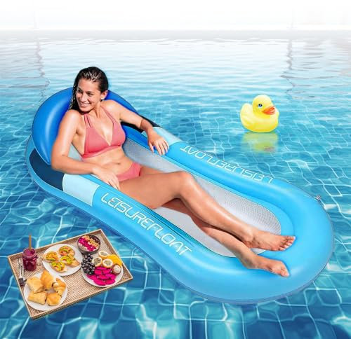 Udbrud Bouee Piscine Adulte, Matelas Piscine 160cm*90cm Hamac Gonflable Matelas Air Hamac Matelas Flottant Fauteuil Matelas d'eau Canapé Bouee Piscine pour Adultes Plage ExtéRieur Lounger